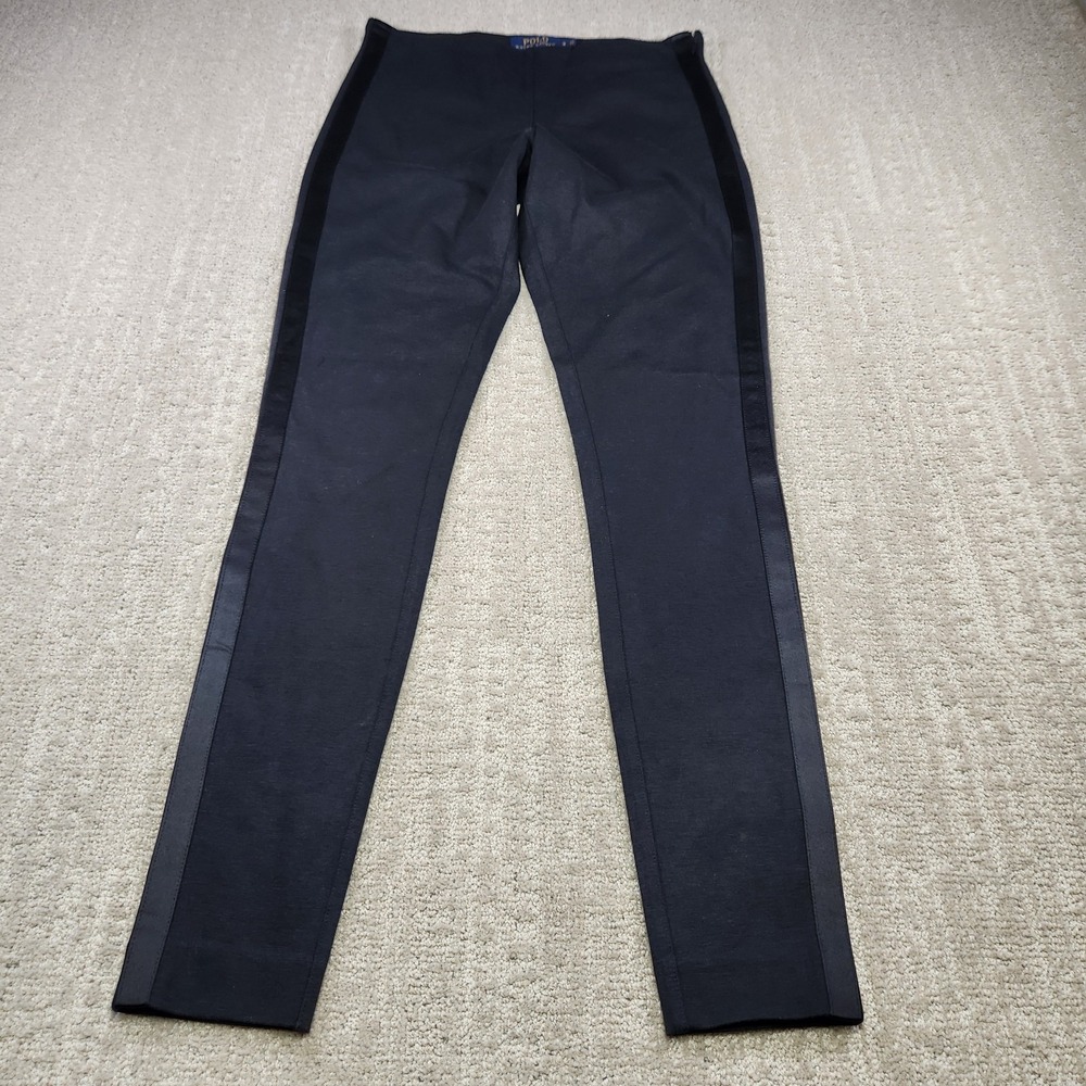Polo Ralph Lauren Pants Women 4 Black Pull On Trouser High Rise Minimal Luxury